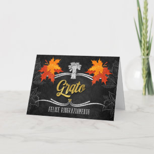 Cartes Pour Fêtes Annuelles Tableau noir italien Thanksgiving Grateful Belssin
