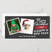 Cartes Pour Fêtes Annuelles Tableau noir Joyeux Noël encadré (Devant / Derrière)