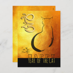 Cartes Pour Fêtes Annuelles Tableau original Chat Nouvel An vietnamien 2023 VH