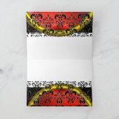 CARTES POUR FÊTES ANNUELLES TABLEAU ROUGE BLACK WHITE DAMASK EN RUBY SIÈGE (Intérieur)