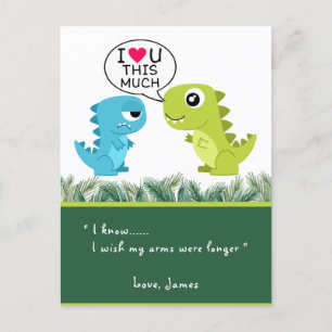 Cartes Pour Fêtes Annuelles T'AIME TANT QUE ÇA   Drôle T-Rex Saint Valentin