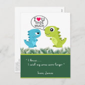 Cartes Pour Fêtes Annuelles T'AIME TANT QUE ÇA | Drôle T-Rex Saint Valentin (Devant / Derrière)