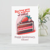 Cartes Pour Fêtes Annuelles T'aimer est du gâteau Anniversaire (Debout devant)