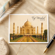 Taj Mahal Agra Inde Aquarelle Voyage