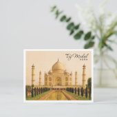 Cartes Pour Fêtes Annuelles Taj Mahal Agra India Aquarelle Voyage (Debout devant)