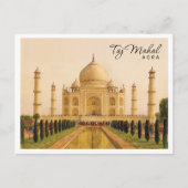 Cartes Pour Fêtes Annuelles Taj Mahal Agra India Aquarelle Voyage (Devant)