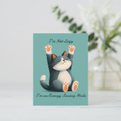 Cartes Pour Fêtes Annuelles Taker Nap Professionnel Drôle Chat Dormir (Debout devant)