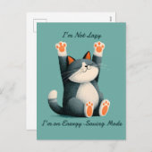 Cartes Pour Fêtes Annuelles Taker Nap Professionnel Drôle Chat Dormir (Devant / Derrière)