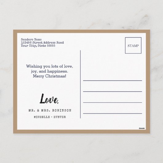 Cartes Pour Fêtes Annuelles Tan Newlysée 1er Noël Photo Snowflake (Dos)