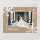 Cartes Pour Fêtes Annuelles Tan Newlysée 1er Noël Photo Snowflake (Devant)