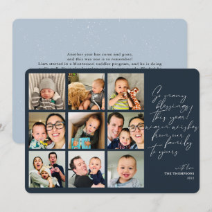 Cartes Pour Fêtes Annuelles Tant de Bénédictions Année d'examen Photo Collage