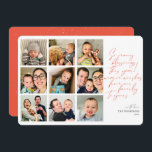 Cartes Pour Fêtes Annuelles Tant de bénédictions année en revue Photo Collage<br><div class="desc">Une carte moderne avec un message simple avec un collage photo et un espace modèle sur le dos pour un an dans le message d'examen. Le message dit : "Tant de bénédictions cette année, des voeux chaleureux de notre famille à la vôtre" Personnalisez le front et le dos. Couleur :...</div>