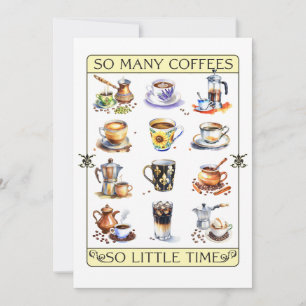 Cartes Pour Fêtes Annuelles Tant de cafés, si peu de temps