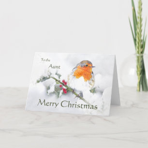 Cartes Pour Fêtes Annuelles Tante d'oiseau de Robin de l'anglais de Joyeux