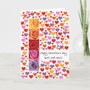 Cartes Pour Fêtes Annuelles Tante et oncle de la Saint Valentin colorée