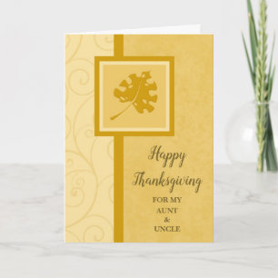 Cartes Pour Fêtes Annuelles Tante et oncle du Bon thanksgiving d'automne