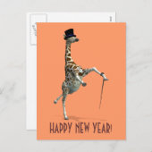 Cartes Pour Fêtes Annuelles Tap Dancing Giraffe (Devant / Derrière)