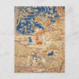 Cartes Pour Fêtes Annuelles Tapisserie chinoise avec des chèvres Nouvel An lun