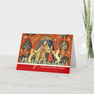 Cartes Pour Fêtes Annuelles Tapisserie Médiévale de la Dame et la Licorne : Ar