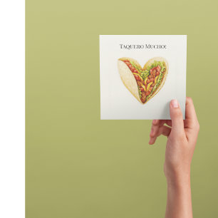 Cartes Pour Fêtes Annuelles Taquero Mucho   Saint-Valentin cœur de taco drôle