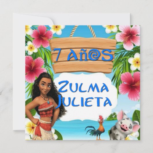 Cartes Pour Fêtes Annuelles Tarjeta cumpleaños Mohana (Devant)