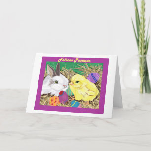 Cartes Pour Fêtes Annuelles Tarjeta d'Amigos de Pascua (carte d'amis de