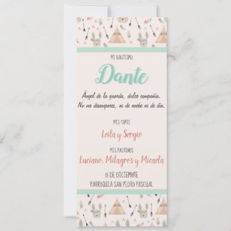 Cartes Pour Fêtes Annuelles Tarjeta de Bautizo, Nacimiento