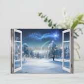 Cartes Pour Fêtes Annuelles Tarjeta de Esperanza y Paz con Escena Invernal (Debout devant)