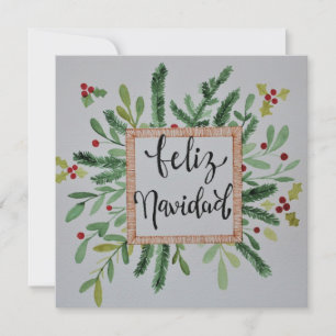 Cartes Pour Fêtes Annuelles Tarjeta de navidad acuarela