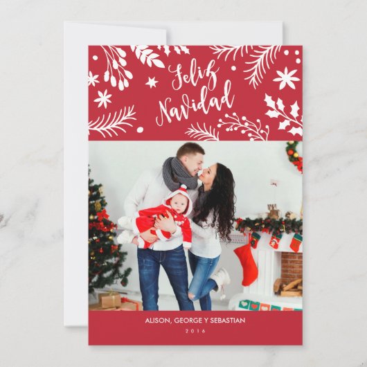 Cartes Pour Fêtes Annuelles Tarjeta de Navidad con Foto (Devant)