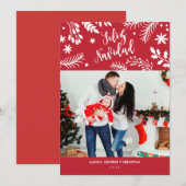 Cartes Pour Fêtes Annuelles Tarjeta de Navidad con Foto (Devant / Derrière)