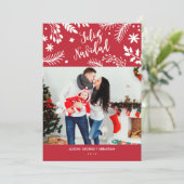 Cartes Pour Fêtes Annuelles Tarjeta de Navidad con Foto (Debout devant)