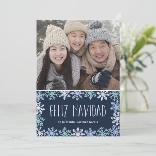 Cartes Pour Fêtes Annuelles Tarjeta de Navidad Moderna Letras (Debout devant)