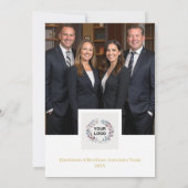 Cartes Pour Fêtes Annuelles Tarjeta Festiva Elegant Christmas Law Gavel for Co (Dos)