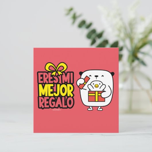 Cartes Pour Fêtes Annuelles Tarjeta Navidad│Eres mi mejor regalo (Debout devant)