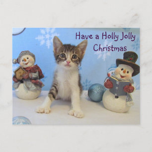Cartes Pour Fêtes Annuelles Taromina's Holly Jolly Noël — Chat / Kitten