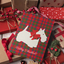 Tartan à carreaux rouges Scottie salutation