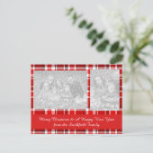 Cartes Pour Fêtes Annuelles Tartan blanc rouge (Debout devant)