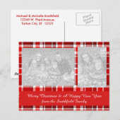 Cartes Pour Fêtes Annuelles Tartan blanc rouge (Devant / Derrière)