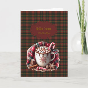 Cartes Pour Fêtes Annuelles Tartan de la feuille d'érable canadienne Salutatio
