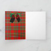 CARTES POUR FÊTES ANNUELLES TARTAN ÉCOSSAIS, ARBRE VERT ROUGE ET ARBRE DE NOËL (Intérieur)