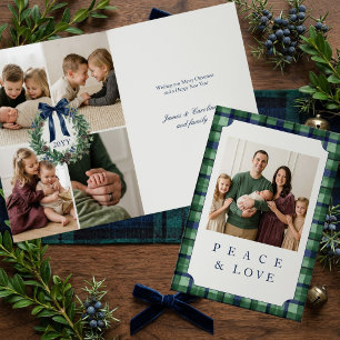 Cartes Pour Fêtes Annuelles Tartan Luxueux de Vieille Fortune Multi Photo Noël
