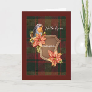 Cartes Pour Fêtes Annuelles Tartan original de feuille d'érable canadienne
