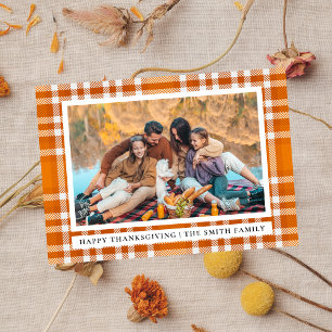 Cartes Pour Fêtes Annuelles Tartan Plaid Bon thanksgiving photo d'automne