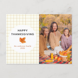 Cartes Pour Fêtes Annuelles Tartan Plaid   Bon thanksgiving photo d'automne