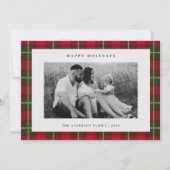 Cartes Pour Fêtes Annuelles Tartan Plaid Deux Côtes Famille Photo Noël (Devant)