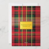 Cartes Pour Fêtes Annuelles Tartan rouge et vert festif "Joyeuses fêtes" (Dos)
