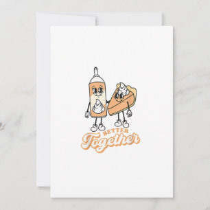 Cartes Pour Fêtes Annuelles Tarte à la citrouille rétro mieux ensemble style v