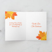 Cartes Pour Fêtes Annuelles Tarte au potiron de Thanksgiving Orange Blanc (Intérieur)