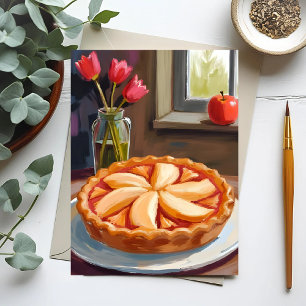 Cartes Pour Fêtes Annuelles Tarte aux pommes aquarelle Thanksgiving